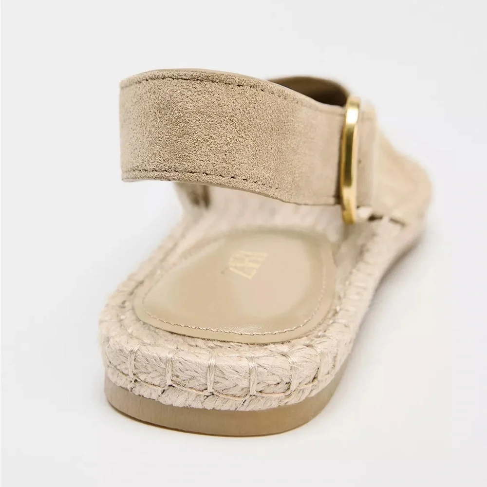 Zara Tan Suede Espadrille Slingbacks